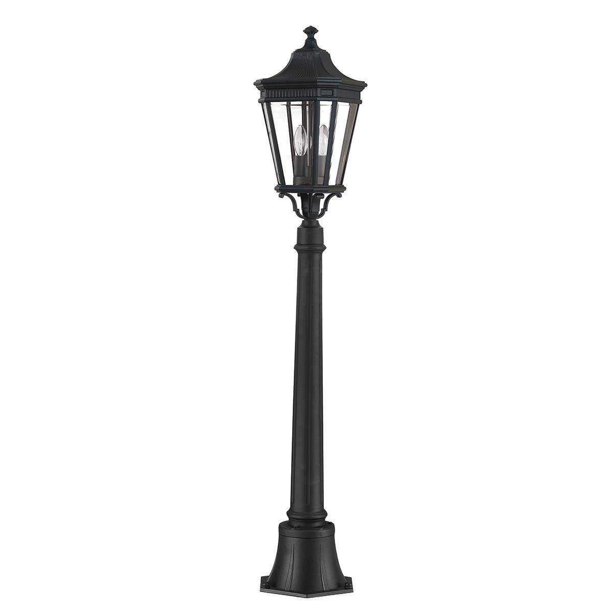 Feiss Pillar Lantern from the Cotswold Lane range. Cotswold Lane 2 Light Medium Pillar Product Code = FE-COTSLN4-M-BK
