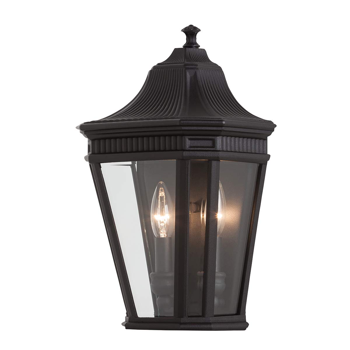 Feiss Outdoor Wall Light from the Cotswold Lane range. Cotswold Lane 2 Light Half Wall Lantern Product Code = FE-COTSLN7-BK