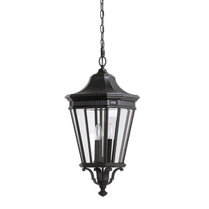 Feiss Outdoor Hanging from the Cotswold Lane range. Cotswold Lane 3 Light Large Chain Lantern Product Code = FE-COTSLN8-L-BK