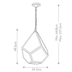 Feiss Pendant from the Diamond range. Diamond 1 Light Medium Pendant Product Code = FE-DIAMOND-P-M