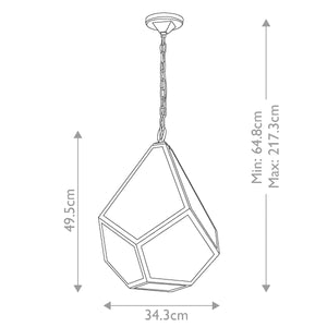 Feiss Pendant from the Diamond range. Diamond 1 Light Medium Pendant Product Code = FE-DIAMOND-P-M