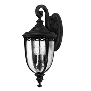 Feiss Outdoor Wall Light from the English Bridle range. English Bridle 3 Light Large Wall Lantern Product Code = FE-EB2-L-BLK
