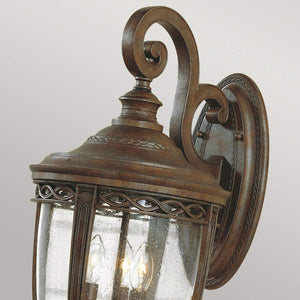 Feiss Outdoor Wall Light from the English Bridle range. English Bridle 3 Light Large Wall Lantern Product Code = FE-EB2-L-BRB
