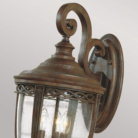 Feiss Outdoor Wall Light from the English Bridle range. English Bridle 3 Light Large Wall Lantern Product Code = FE-EB2-L-BRB