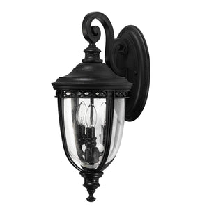 Feiss Outdoor Wall Light from the English Bridle range. English Bridle 3 Light Medium Wall Lantern Product Code = FE-EB2-M-BLK