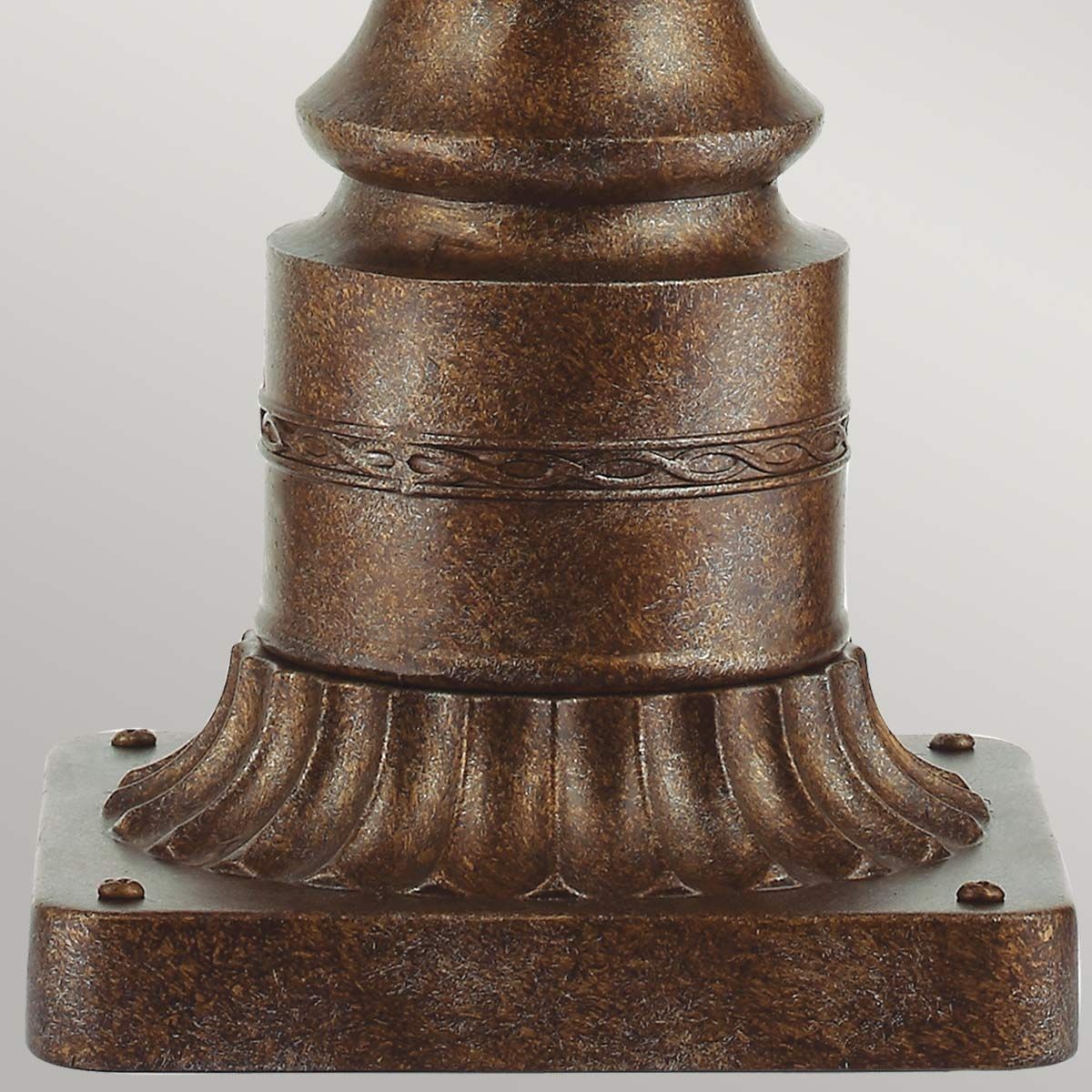 Feiss Pedestal Lantern from the English Bridle range. English Bridle 3 Light Large Pedestal – SKU FE-EB3-L-BRB