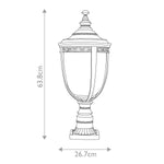 Feiss Pedestal Lantern from the English Bridle range. English Bridle 3 Light Large Pedestal – SKU FE-EB3-L-BRB
