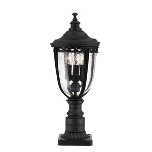 Feiss Pedestal Lantern from the English Bridle range. English Bridle 3 Light Medium Pedestal Product Code = FE-EB3-M-BLK