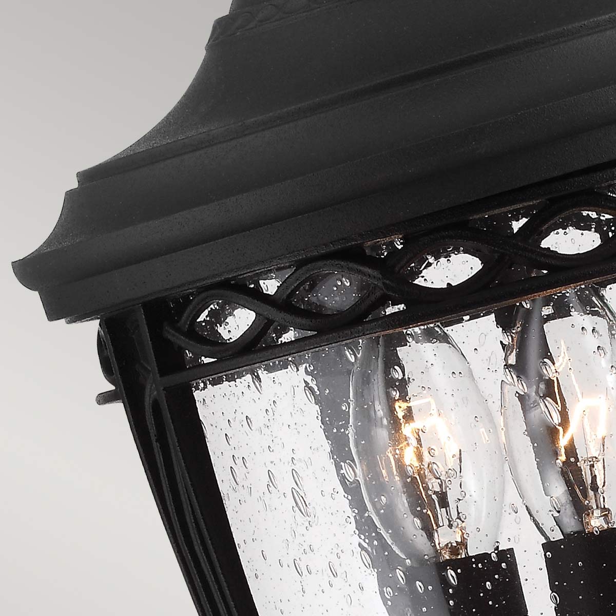 Feiss Pedestal Lantern from the English Bridle range. English Bridle 3 Light Medium Pedestal Product Code = FE-EB3-M-BLK