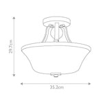 Feiss Ceiling Semi-Flush from the Evington range. Evington 2 Light Semi-Flush – SKU FE-EVINGTON-SF-SG