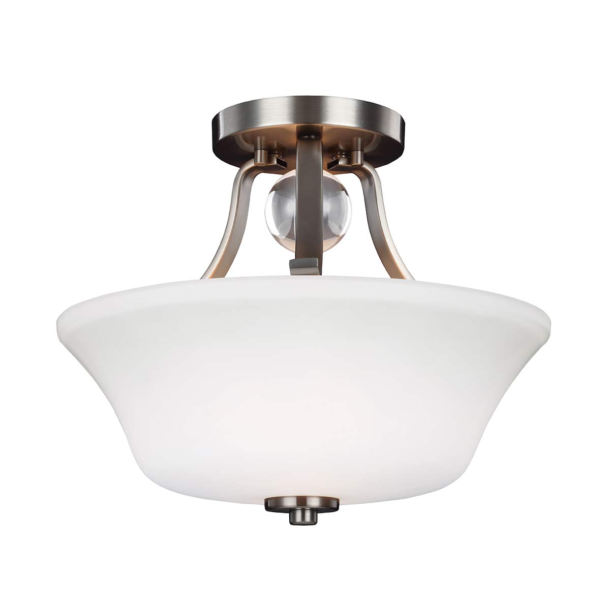 Feiss Ceiling Semi-Flush from the Evington range. Evington 2 Light Semi-Flush Product Code = FE-EVINGTON-SF-SN