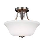 Feiss Ceiling Semi-Flush from the Evington range. Evington 2 Light Semi-Flush Product Code = FE-EVINGTON-SF-SN