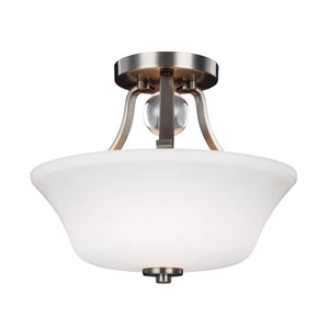 Feiss Ceiling Semi-Flush from the Evington range. Evington 2 Light Semi-Flush Product Code = FE-EVINGTON-SF-SN