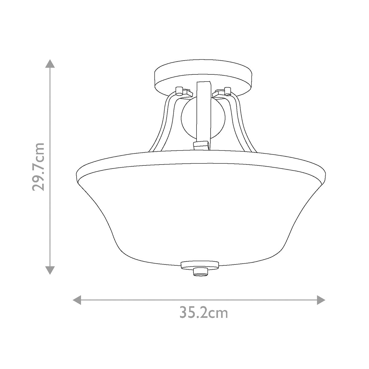 Feiss Ceiling Semi-Flush from the Evington range. Evington 2 Light Semi-Flush – SKU FE-EVINGTON-SF-SN