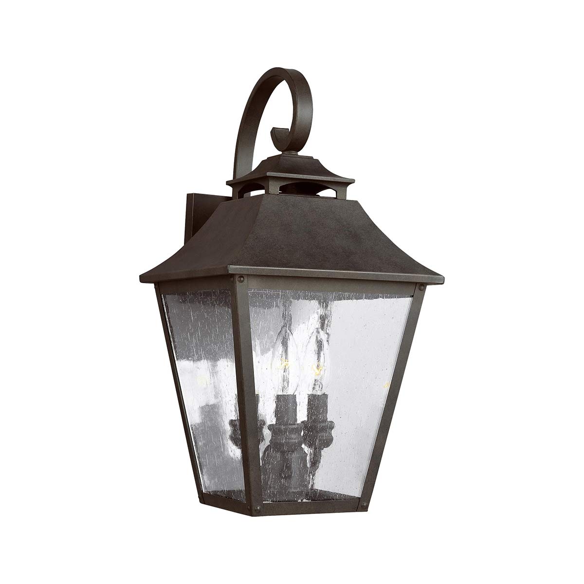 Feiss Outdoor Wall Light from the Galena range. Galena 3 Light Large Wall Lantern Product Code = FE-GALENA2-L-SBL