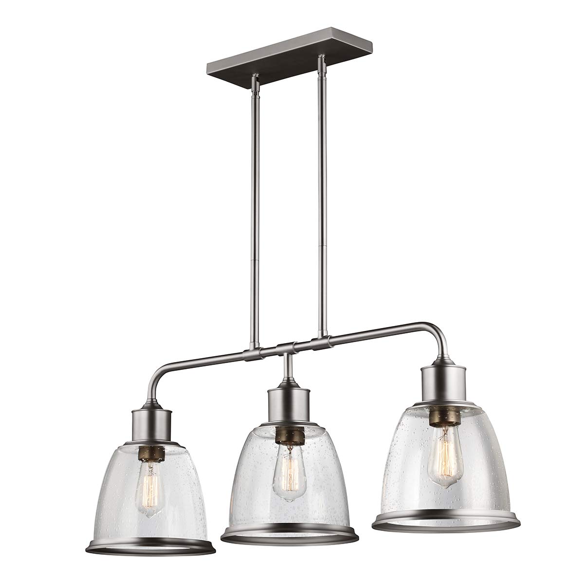 Feiss Chandelier from the Hobson range. Hobson 3 Light Island Light Product Code = FE-HOBSON-3P-SN