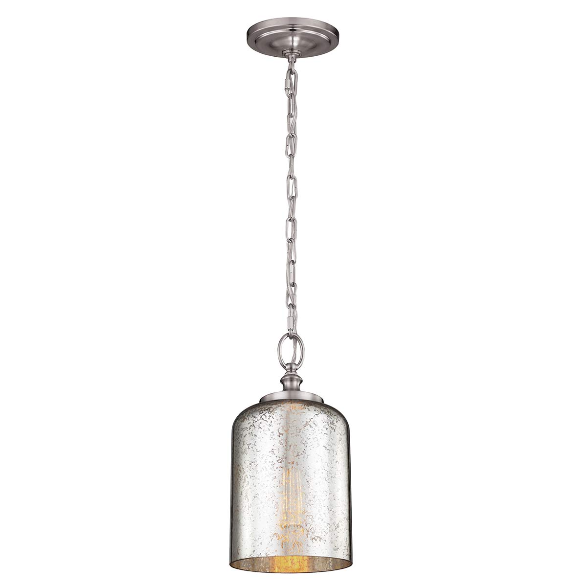 Feiss Pendant from the Hounslow range. Hounslow 1 Light Mini Pendant Brushed Steel Product Code = FE-HOUNSLOW-P-BS