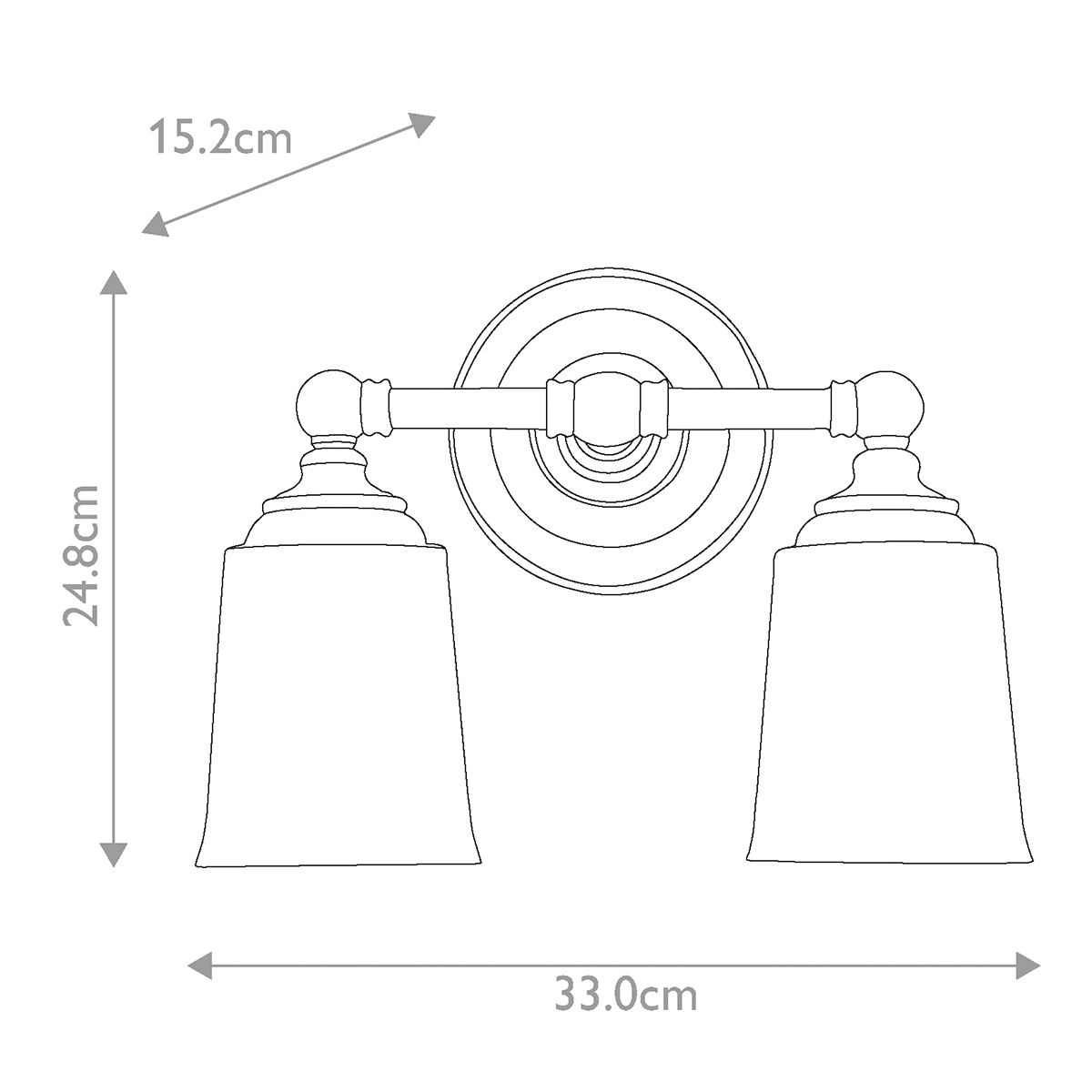 Feiss Wall Light from the Huguenot Lake range. Huguenot Lake 2 Light Wall Light – SKU FE-HUGOLAKE2BATH