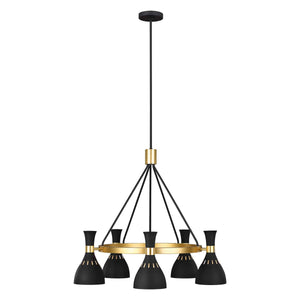 Feiss Chandelier from the Joan range. Joan 5 Light Chandelier Product Code = FE-JOAN5-MB