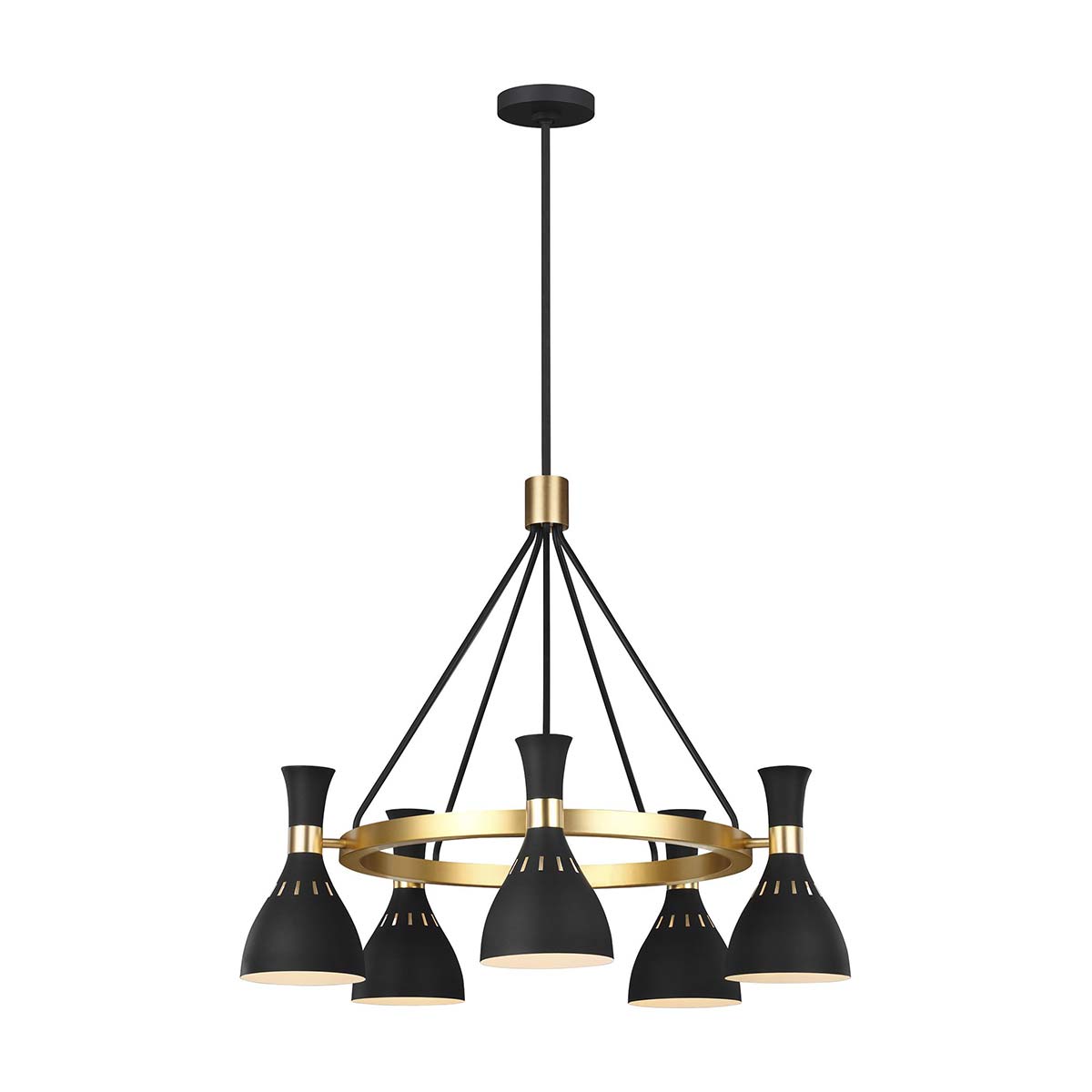 Feiss Chandelier from the Joan range. Joan 5 Light Chandelier Product Code = FE-JOAN5-MB