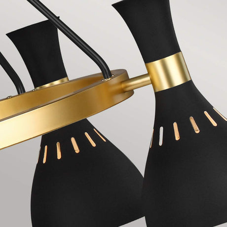 Feiss Chandelier from the Joan range. Joan 5 Light Chandelier Product Code = FE-JOAN5-MB