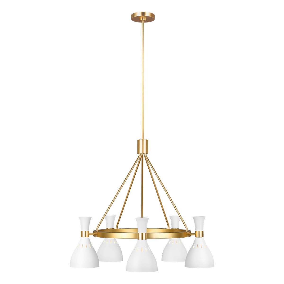 Feiss Chandelier from the Joan range. Joan 5 Light Chandelier Product Code = FE-JOAN5-MW