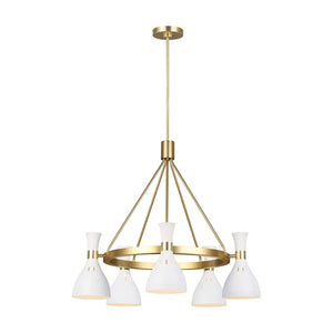 Feiss Chandelier from the Joan range. Joan 5 Light Chandelier Product Code = FE-JOAN5-MW