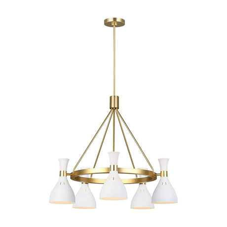 Feiss Chandelier from the Joan range. Joan 5 Light Chandelier Product Code = FE-JOAN5-MW