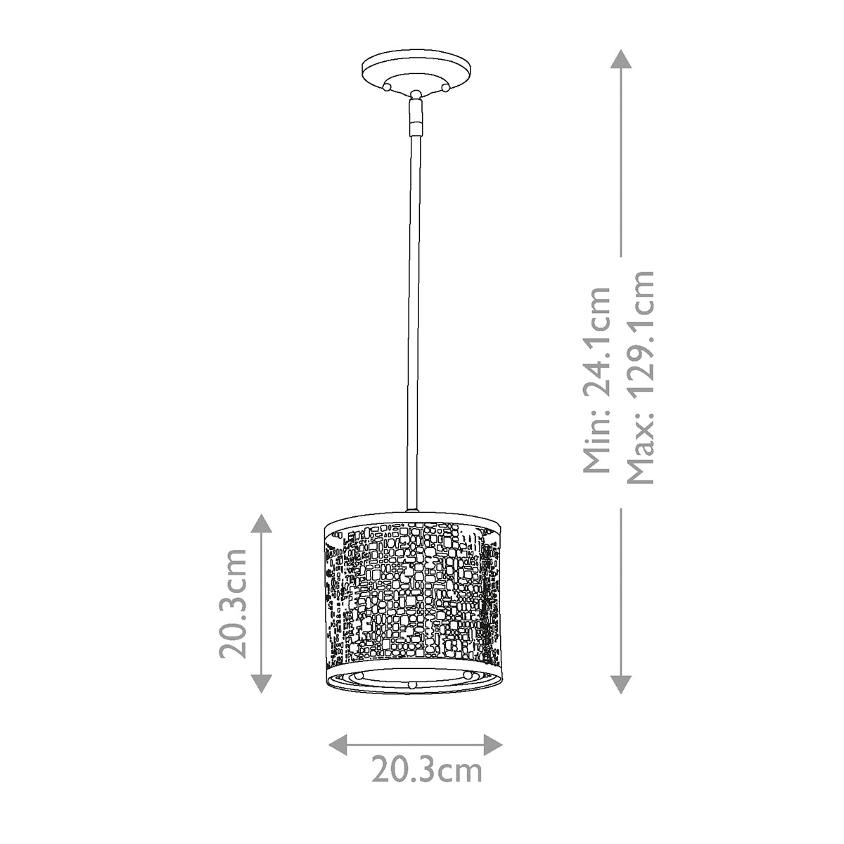 Feiss Pendant from the Joplin range. Joplin 1 Light Mini Pendant Product Code = FE-JOPLIN-MP