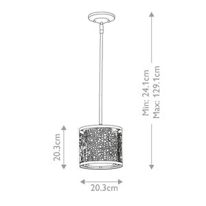 Feiss Pendant from the Joplin range. Joplin 1 Light Mini Pendant Product Code = FE-JOPLIN-MP