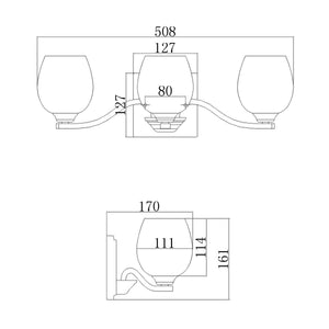 Feiss Wall Light from the Kalli range. Kalli 3 Light Above Mirror Light Product Code = FE-KALLI3-BATH