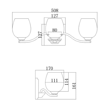 Feiss Wall Light from the Kalli range. Kalli 3 Light Above Mirror Light Product Code = FE-KALLI3-BATH