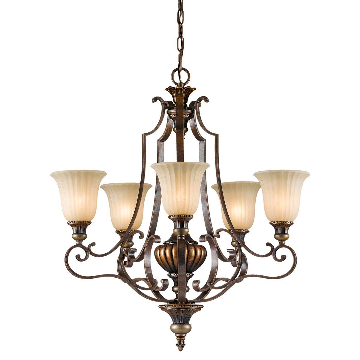 Feiss Chandelier from the Kelham Hall range. Kelham Hall 5 Light Up Light Chandelier – SKU FE-KELHAM-HALL5-UPLT