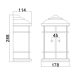 Feiss Outdoor Wall Light from the Lighthouse range. Lighthouse 1 Light Half Lantern – SKU FE-LIGHTHOUSE-7-BLK