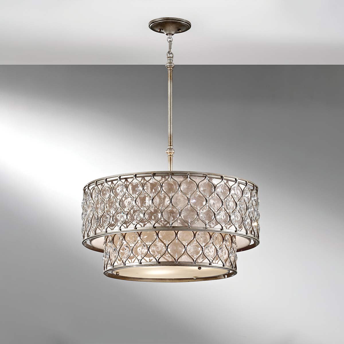 Feiss Chandelier from the Lucia range. Lucia 6 Light Chandelier  Product Code = FE-LUCIA-P-E-2TR
