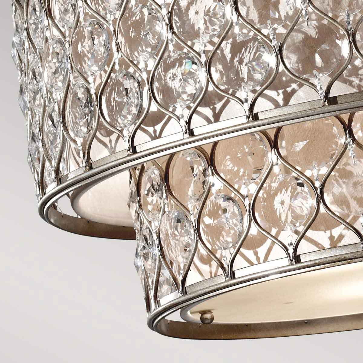 Feiss Chandelier from the Lucia range. Lucia 6 Light Chandelier  Product Code = FE-LUCIA-P-E-2TR