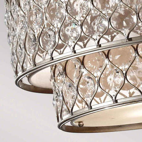 Feiss Chandelier from the Lucia range. Lucia 6 Light Chandelier  Product Code = FE-LUCIA-P-E-2TR