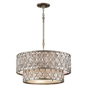 Feiss Chandelier from the Lucia range. Lucia 6 Light Chandelier  Product Code = FE-LUCIA-P-E-2TR