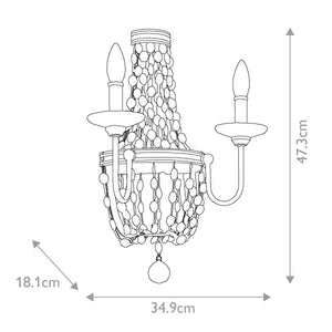 Feiss Wall Light from the Malia range. Malia 2Lt Wall Light  Product Code = FE-MALIA2