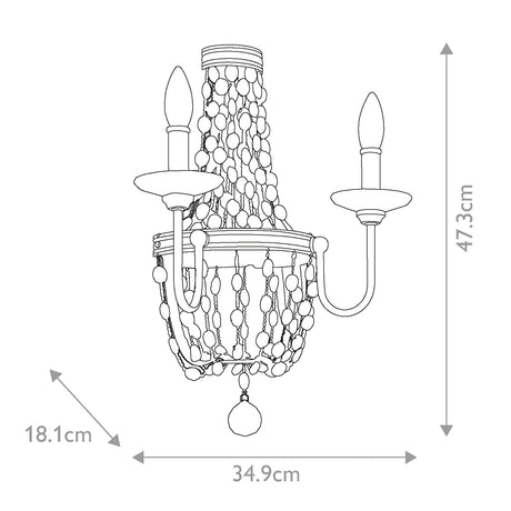 Feiss Wall Light from the Malia range. Malia 2Lt Wall Light  Product Code = FE-MALIA2