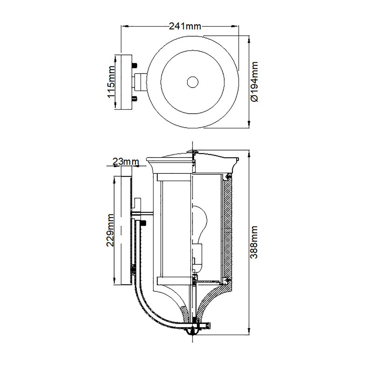 Feiss Outdoor Wall Light from the Merrill range. Merrill 1 Light Small Wall Lantern – SKU FE-MERRILL1-S
