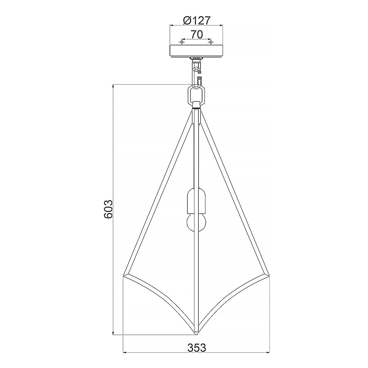 Feiss Pendant from the Nico range. Nico 1 Light Medium Pendant – SKU FE-NICO-P-M-BB