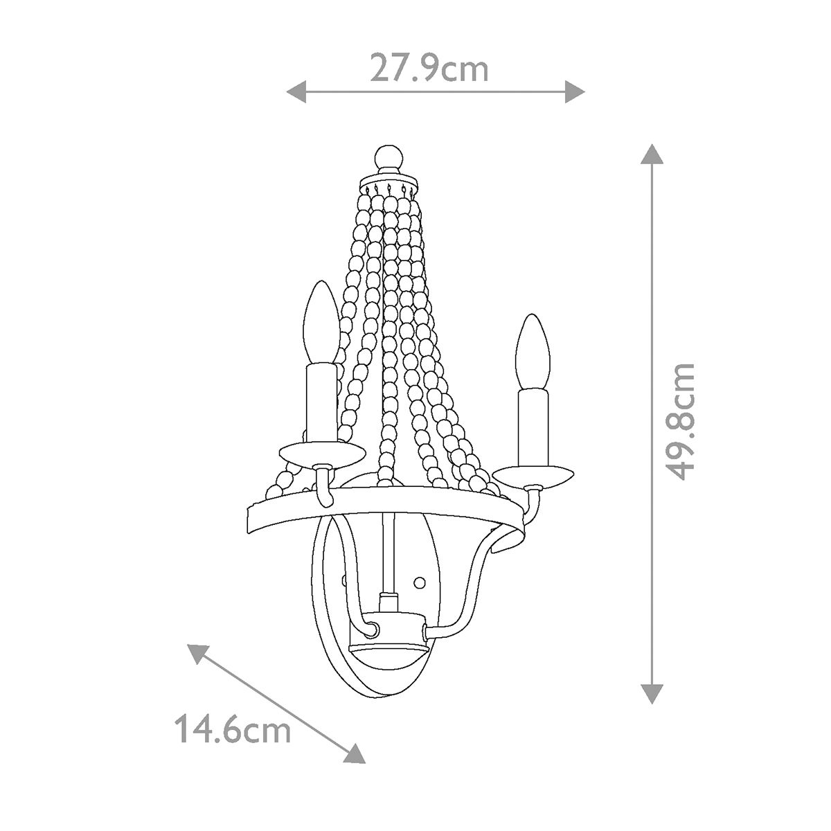 Feiss Wall Light from the Nori range. Nori 2 Light Wall Light – SKU FE-NORI2-DWZ
