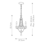 Feiss Chandelier from the Nori range. Nori 3 Light Chandelier – SKU FE-NORI3-DWZ