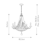 Feiss Chandelier from the Nori range. Nori 6 Light Chandelier – SKU FE-NORI6-DWZ