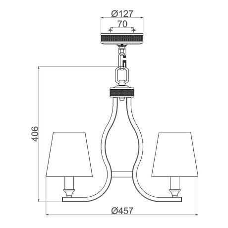 Feiss Chandelier from the Pave range. Pave 3 Light Chandelier Product Code = FE-PAVE3