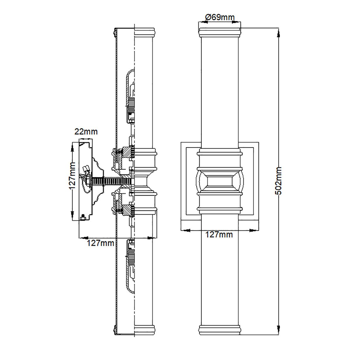 Feiss Wall Light from the Payne range. Payne 2 Light Wall Light – SKU FE-PAYNE2-BATH