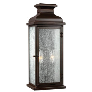 Feiss Outdoor Wall Light from the Pediment range. Pediment 2 Light Medium Wall Lantern Product Code = FE-PEDIMENT-M