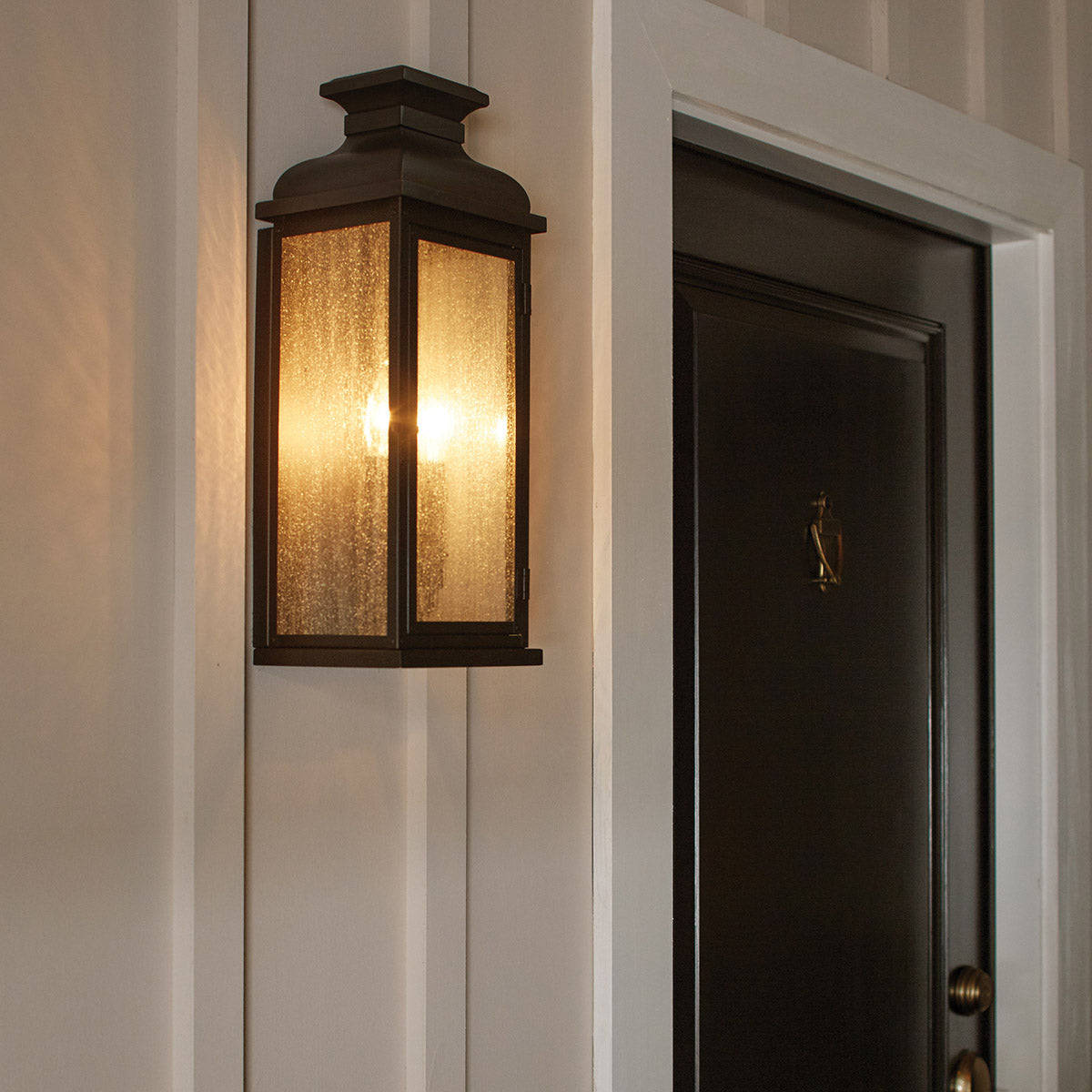 Feiss Outdoor Wall Light from the Pediment range. Pediment 2 Light Medium Wall Lantern Product Code = FE-PEDIMENT-M
