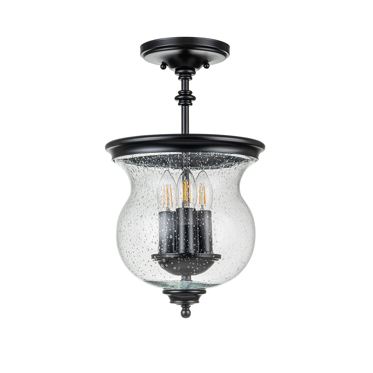 Feiss Ceiling Semi-Flush from the Pickering Lane range. Pickering Lane 3lt Semi-Flush - Black Product Code = FE-PICKERING-LANE-SF-BLK